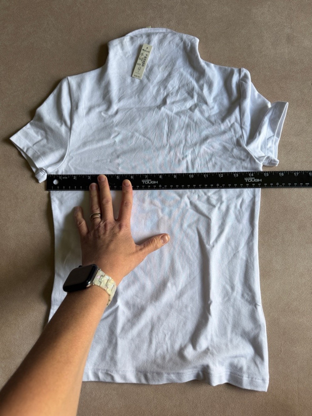 New w/ Tags Madewell White Short-Sleeve Mock Neck Tee - Picture 9 of 14